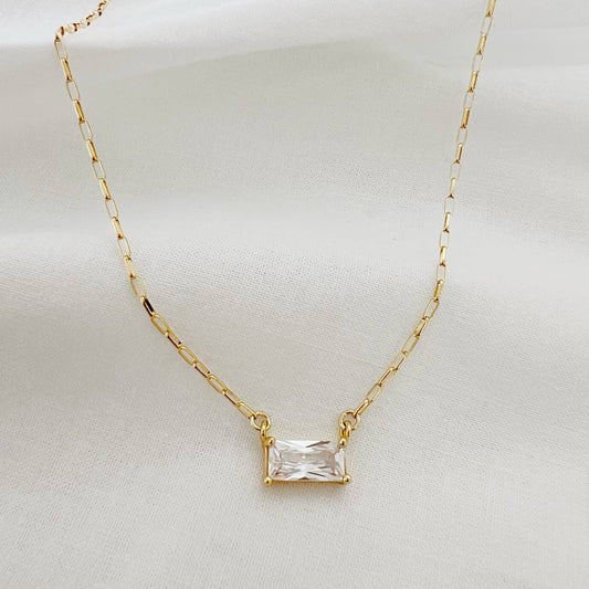 Gold Filled CZ Pendant Necklace