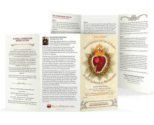 Surrender Novena Trifold Holy Card  (LARGE FONT)
