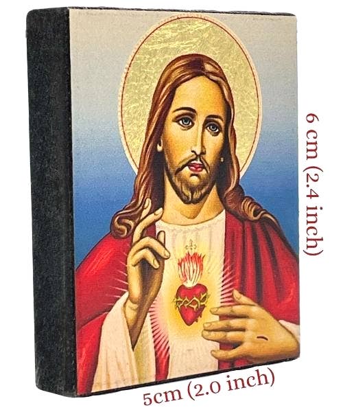 Sacred Heart of Jesus Christ Silk Screen Icon Magnet
