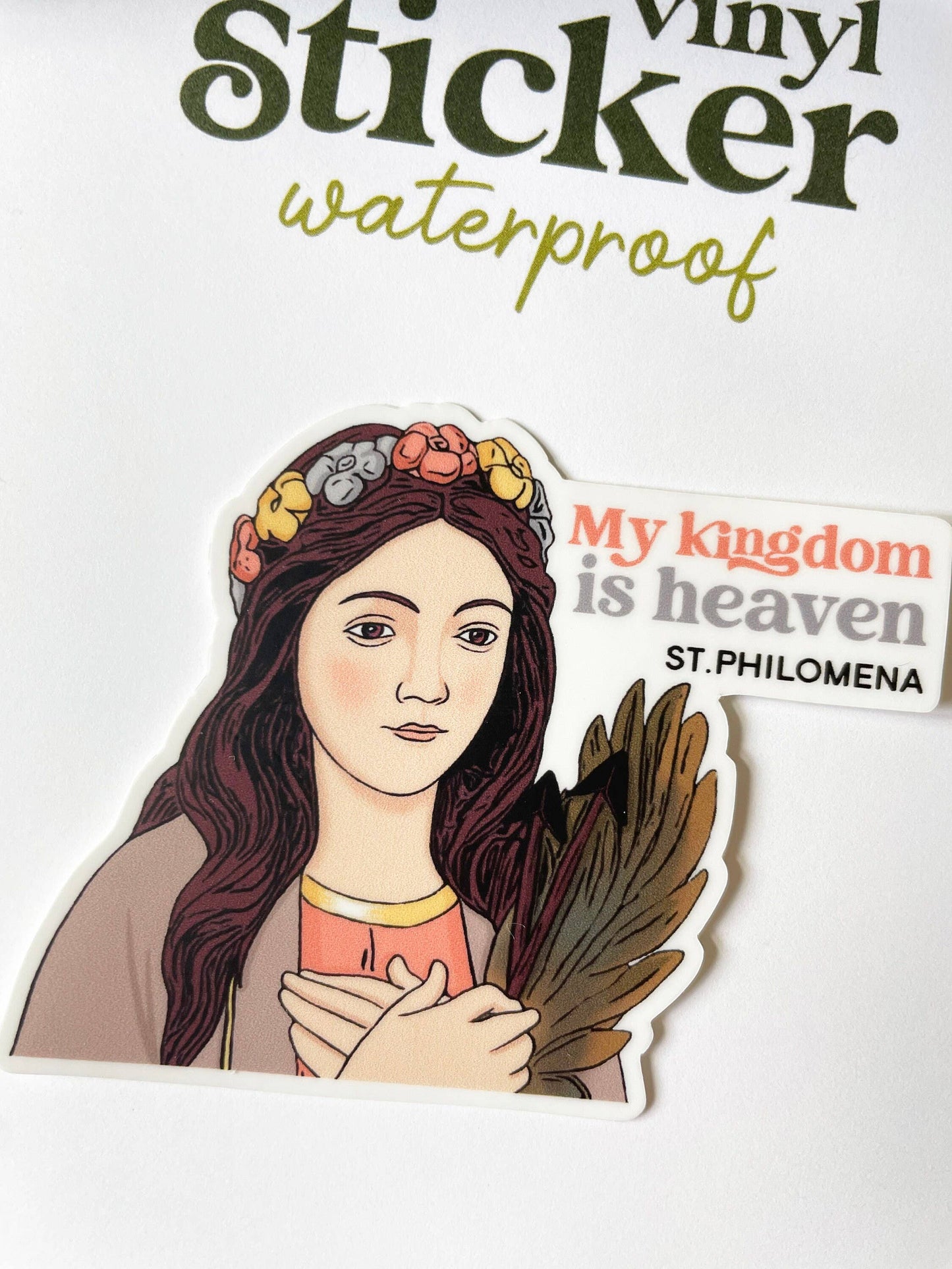 St. Philomena Waterproof Catholic Sticker
