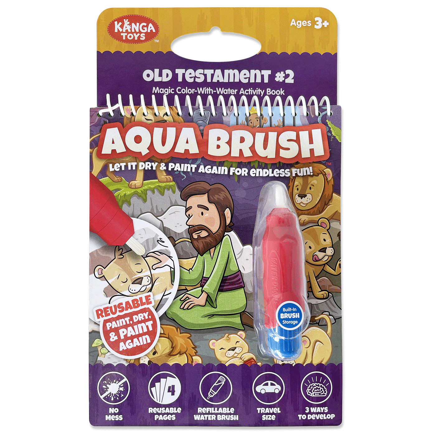 Old Testament #2 Aqua Brush Activity Book, Reusable Travel Activity