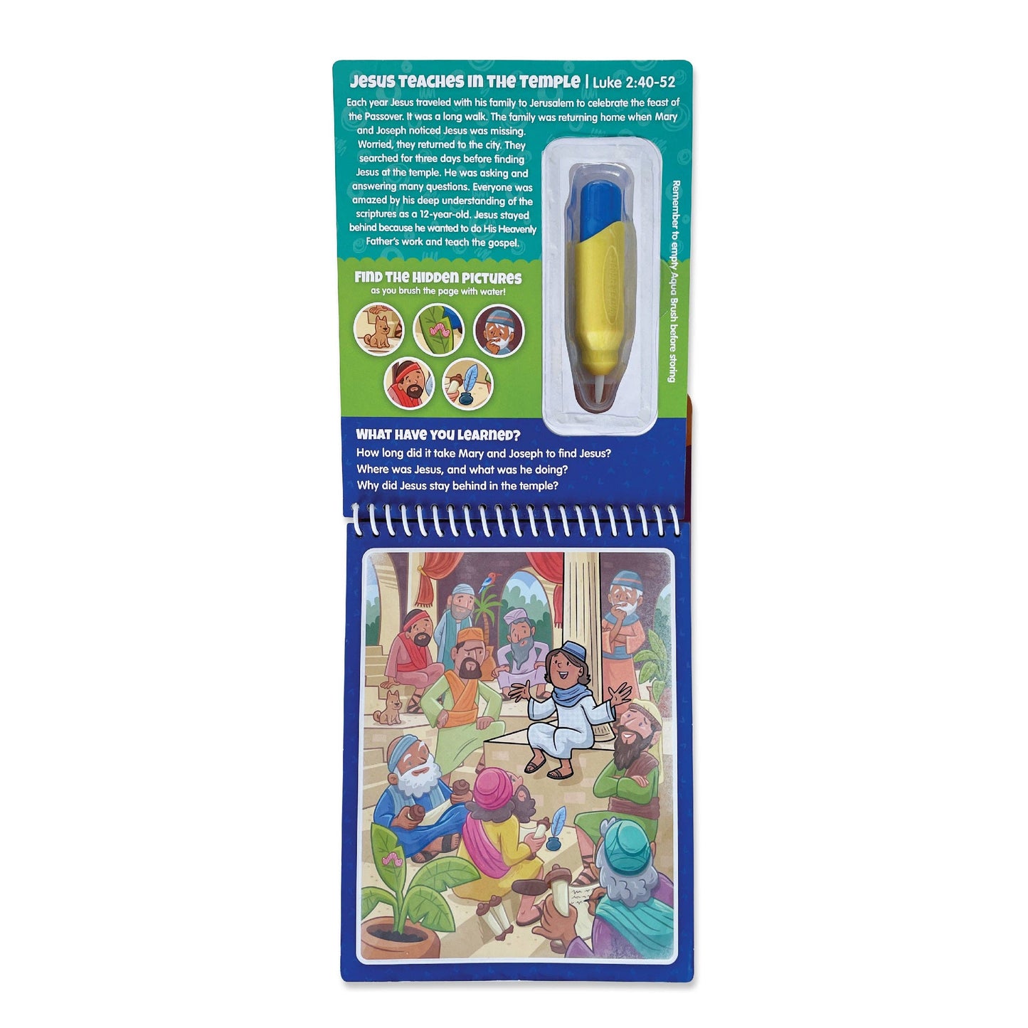 New Testament #2 Aqua Brush Activity Book, Reusable Travel Activity