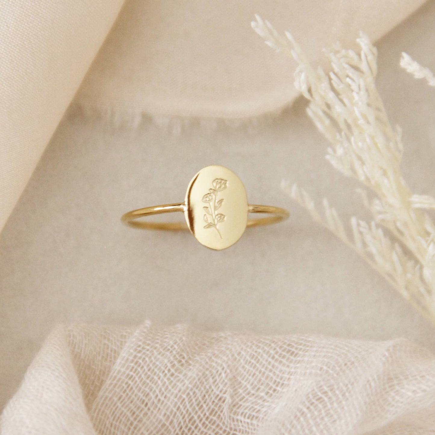 Isaiah 40:8 Oval Flower Ring