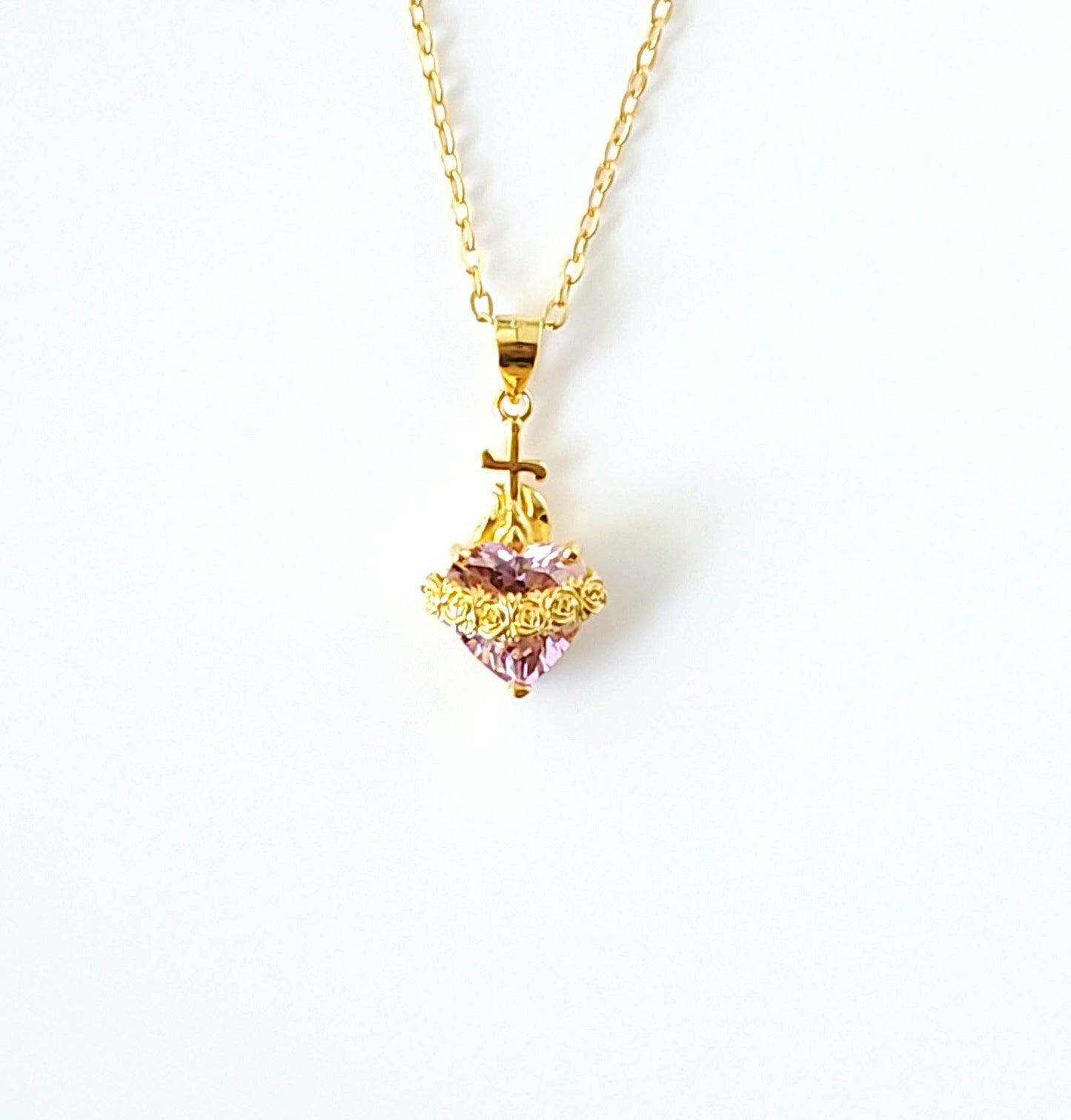 Immaculate Heart of Mary necklace gold