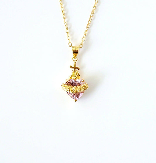 Immaculate Heart of Mary necklace gold