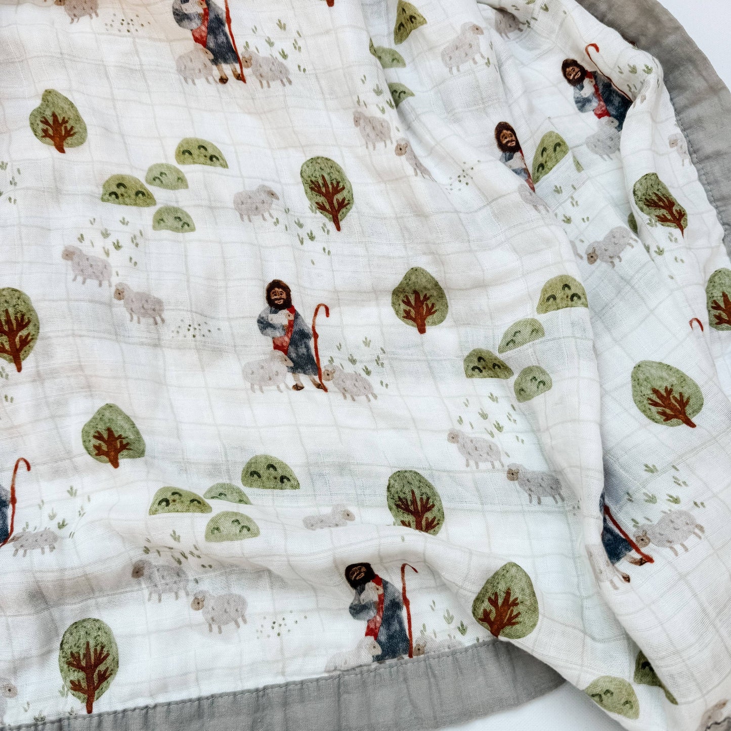 The Lord is my Shepherd Double Sided Muslin Blanket