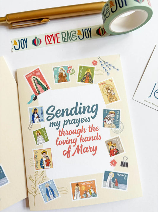 Ave Maria Post Yellow Greeting Card I Catholic Gift & Card