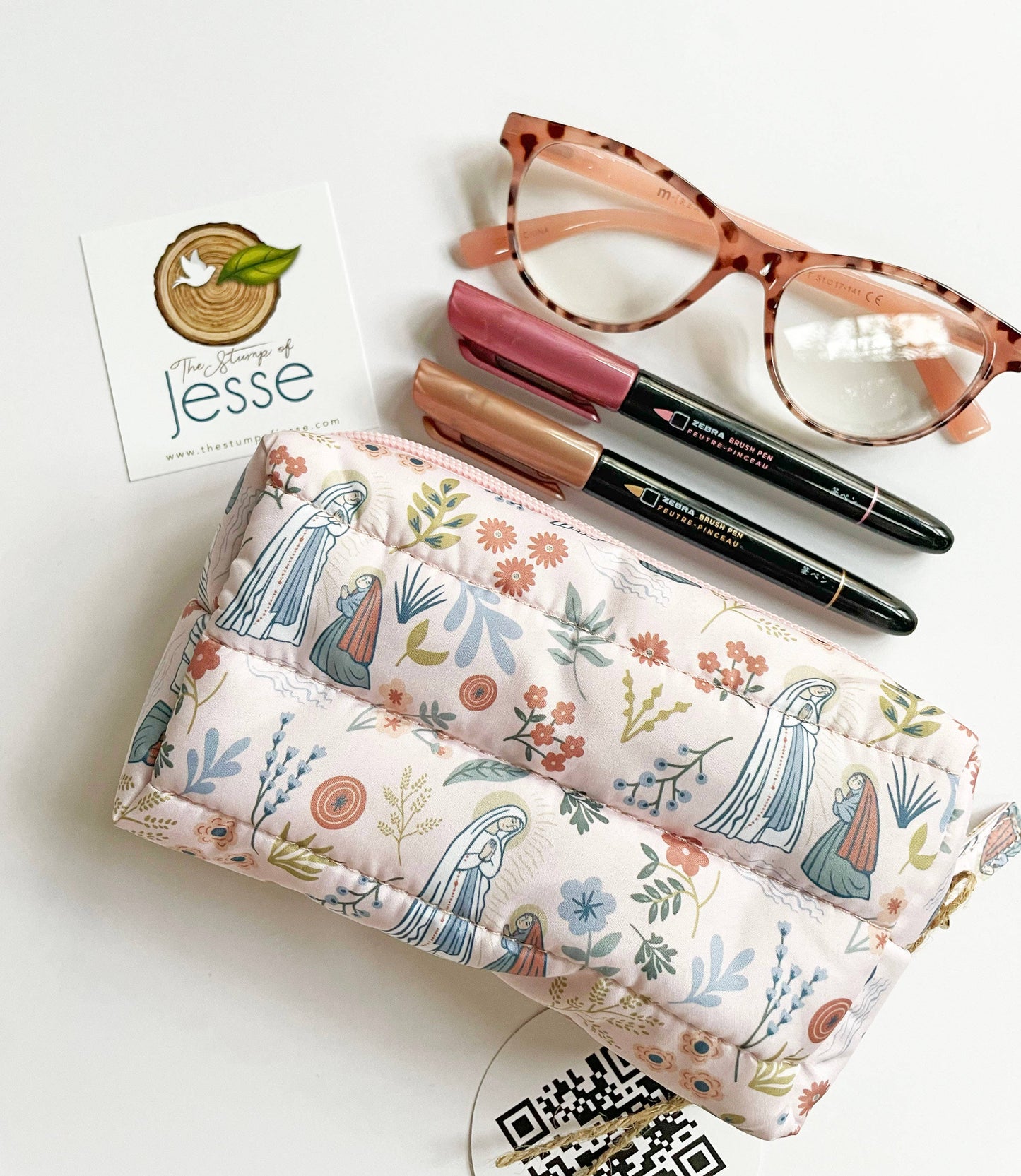 Our Lady of Lourdes Waterproof Puffer Pouch