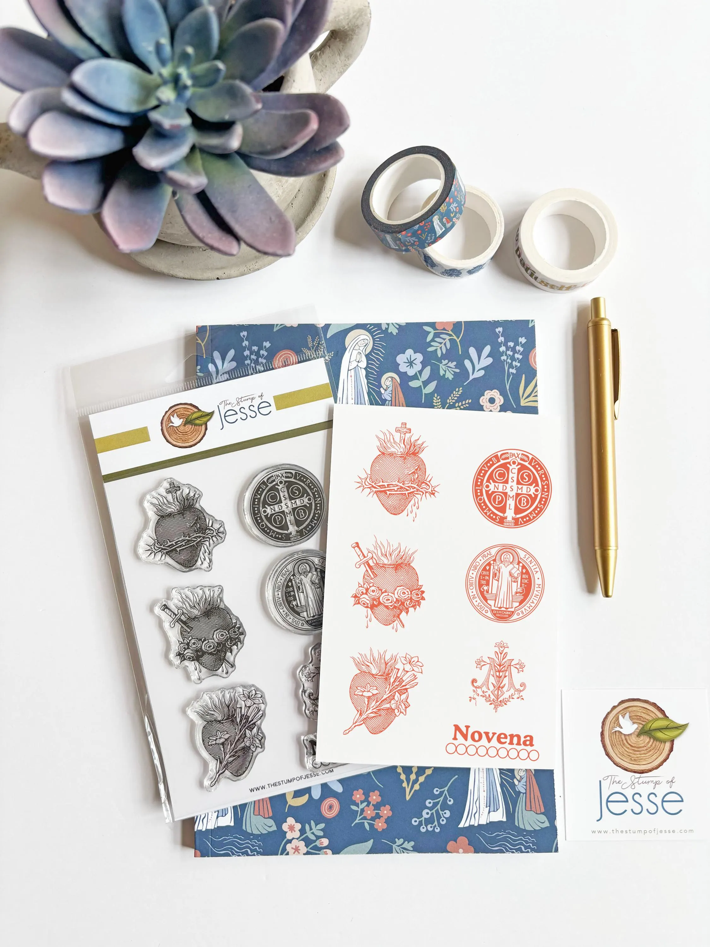 Sacred Hearts & St. Benedict Catholic Clear Stamp Sticker Set