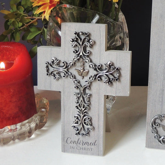 Filigree & Wood Confirmation Cross
