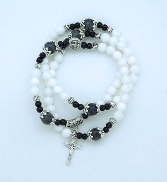 White Agate Wrap Bracelet