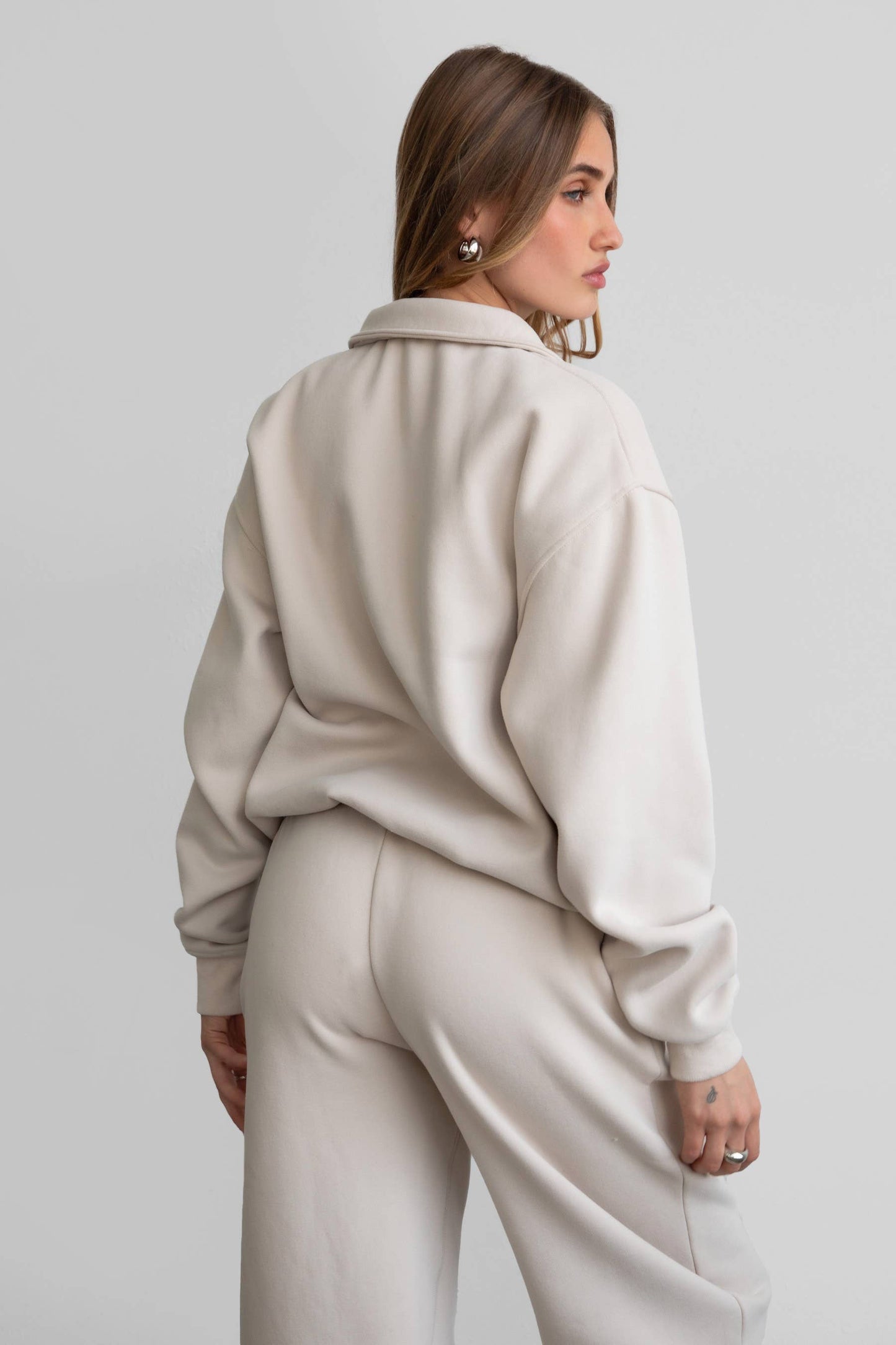 HAILEE Cloud Fleece Classic Half-Zip Sweater
