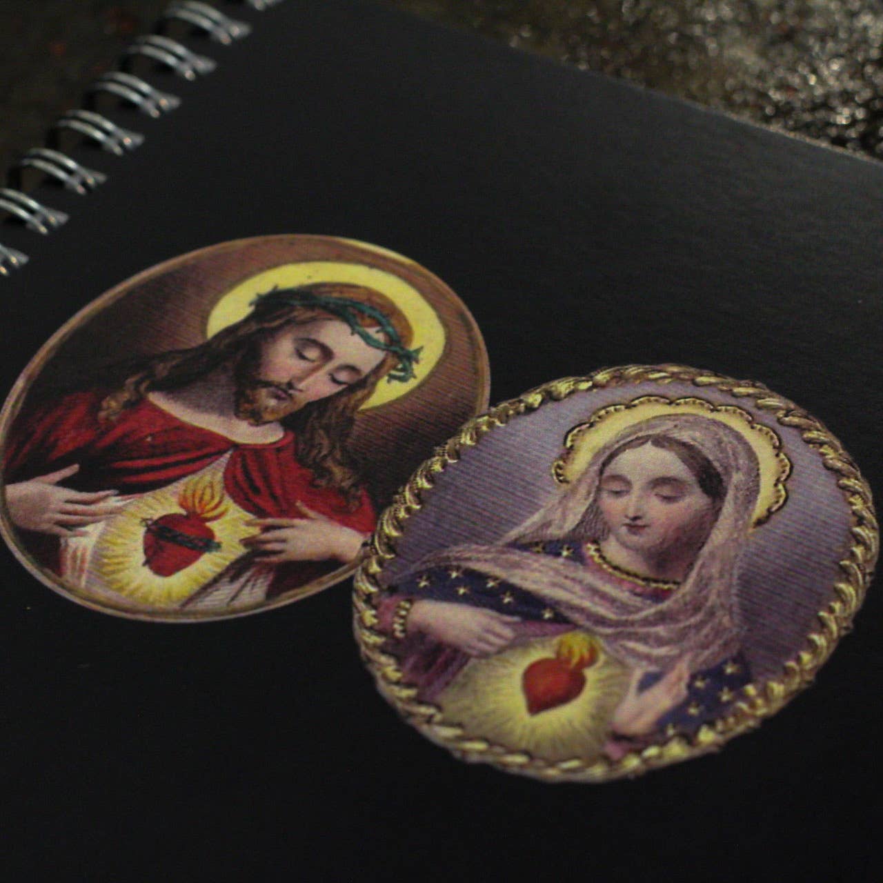 Two Sacred Hearts (black) Journal