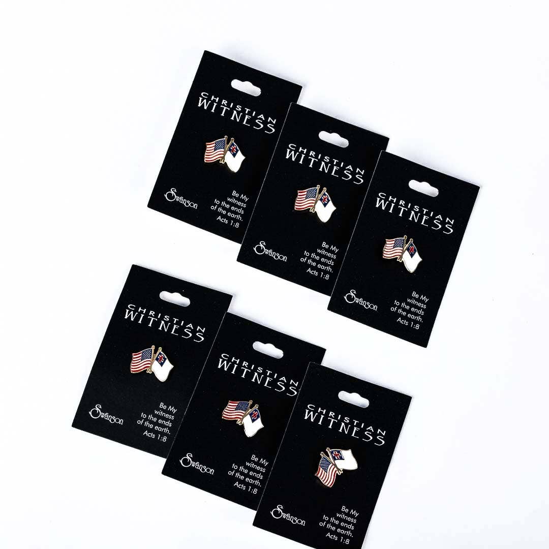 Lapel Pin America / Christian Flag Gold - Pack of 6