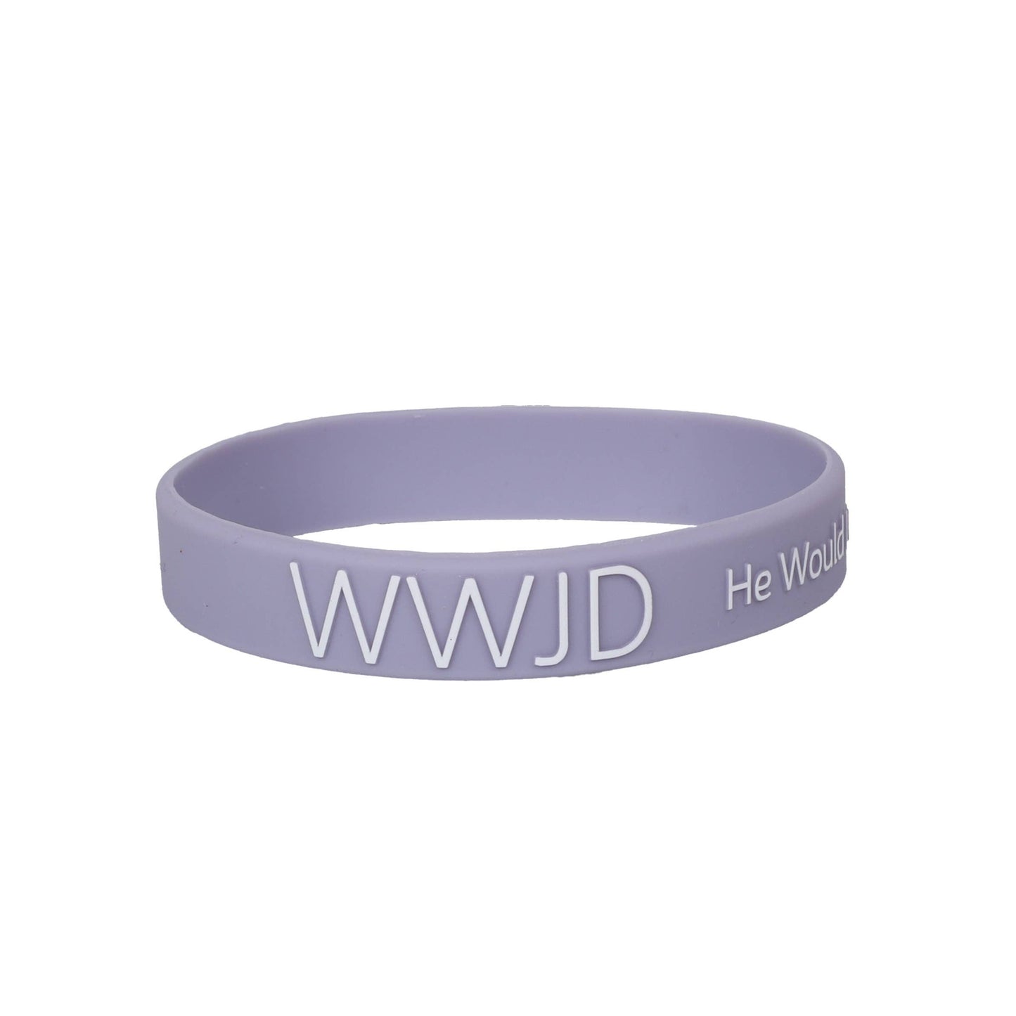 Silicone Bracelet - WWJD He Would Love First - Violet - Pk12