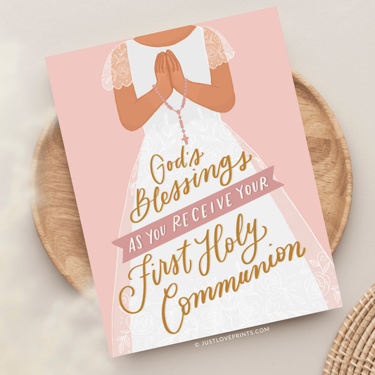 Girl First Holy Communion Greeting Card