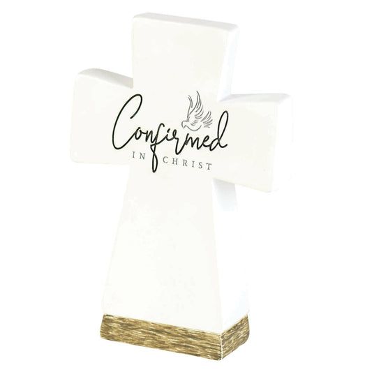 Tabletop Cross Confirmed In Christ Resin