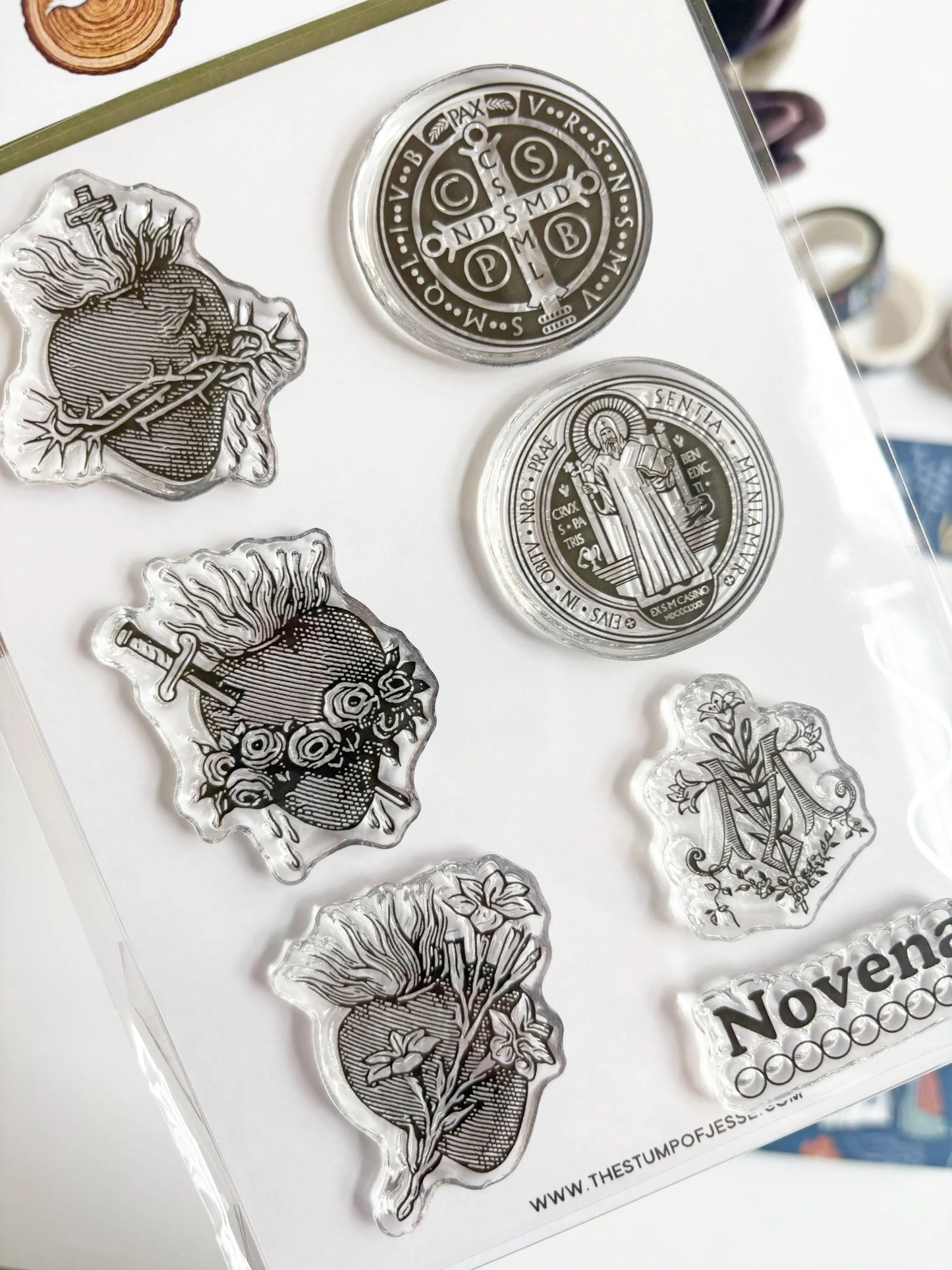 Sacred Hearts & St. Benedict Catholic Clear Stamp Sticker Set
