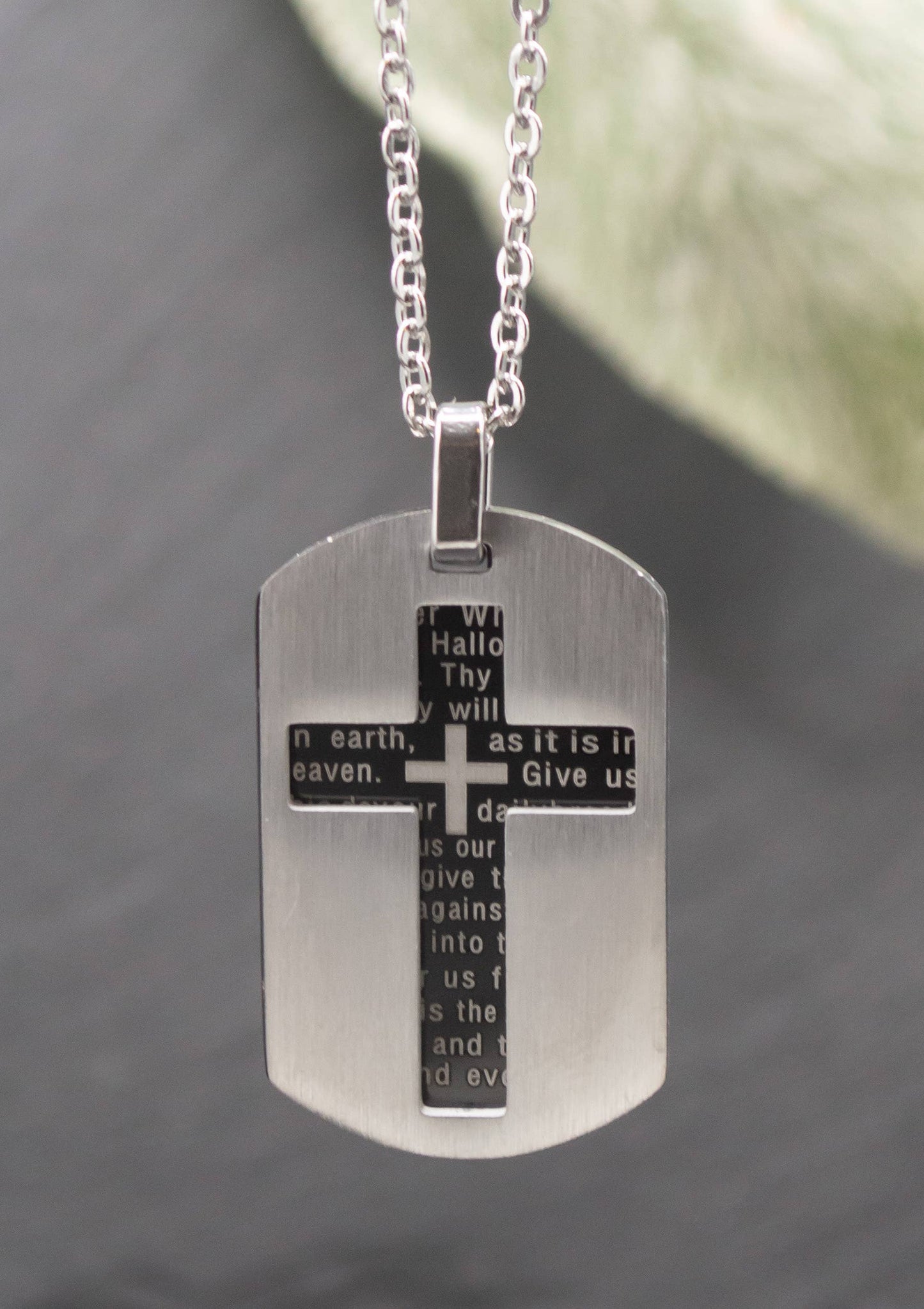 Lord's Prayer Dog Tag Necklace - Eden Merry Necklace