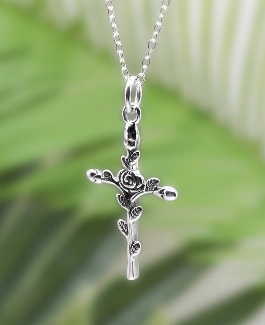 Floral Cross Necklace
