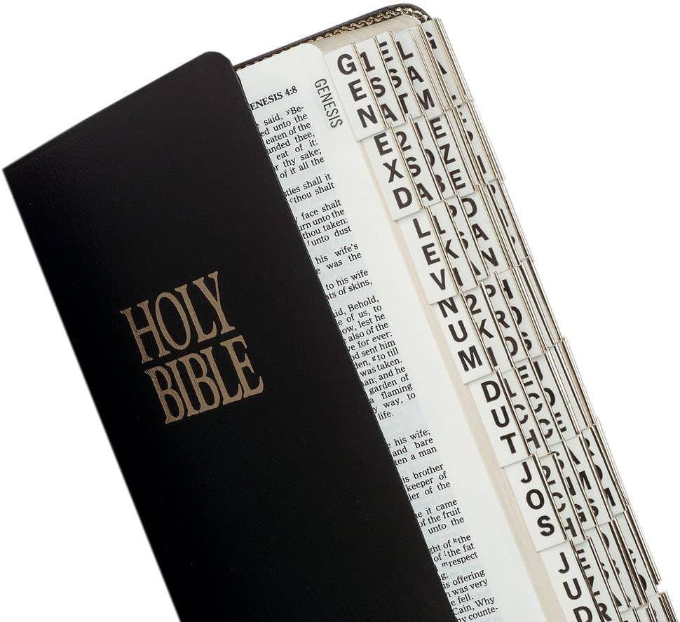 Large Print Catholic Goldtone-Edged Adhesive Old and New Testament Bible Indexing Tabs