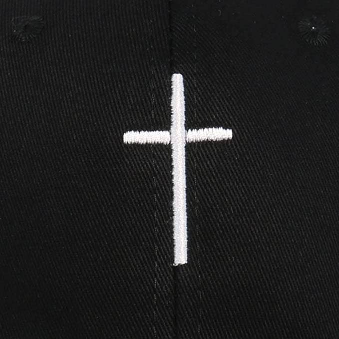 Cross Embroidered Christian Baseball Cap, Adjustable Hat