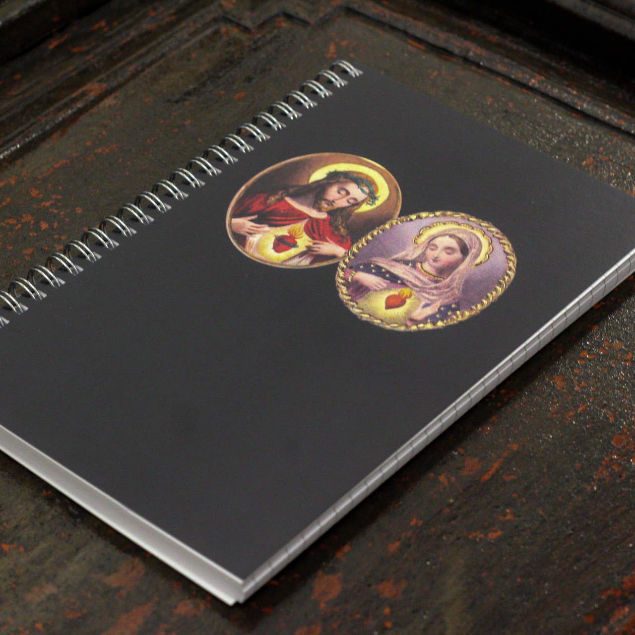 Two Sacred Hearts (black) Journal
