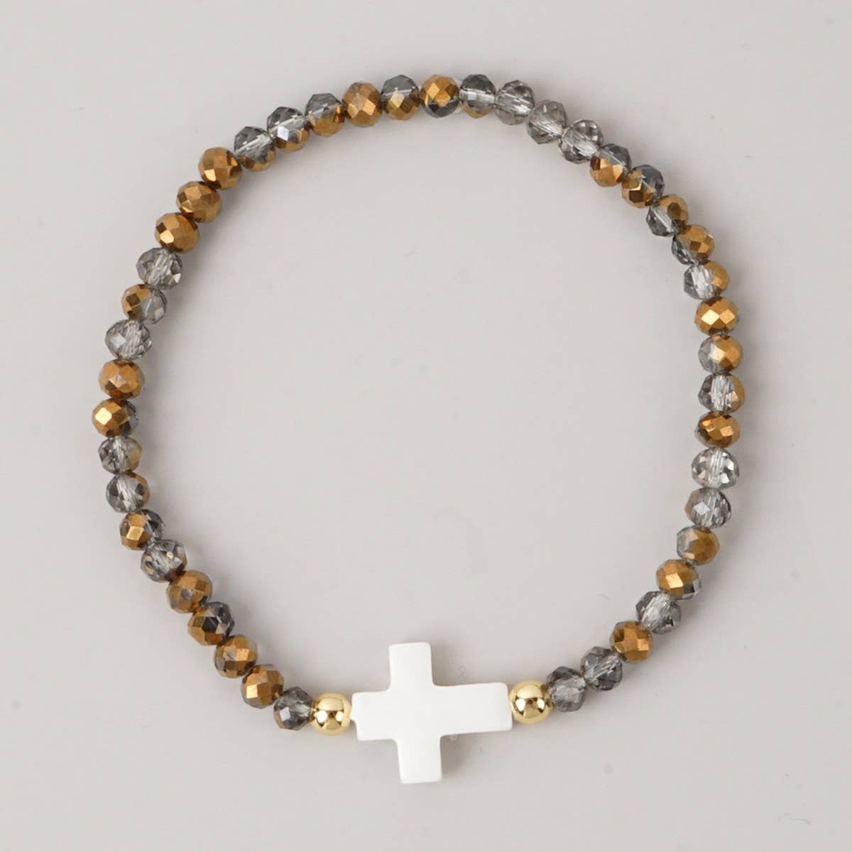 Colored Bead Cross Bracelet