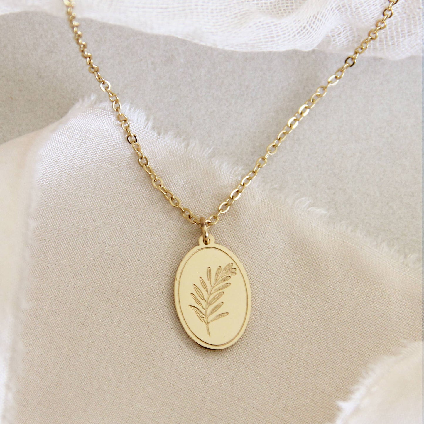 Olive Branch + Cross Peace Necklace