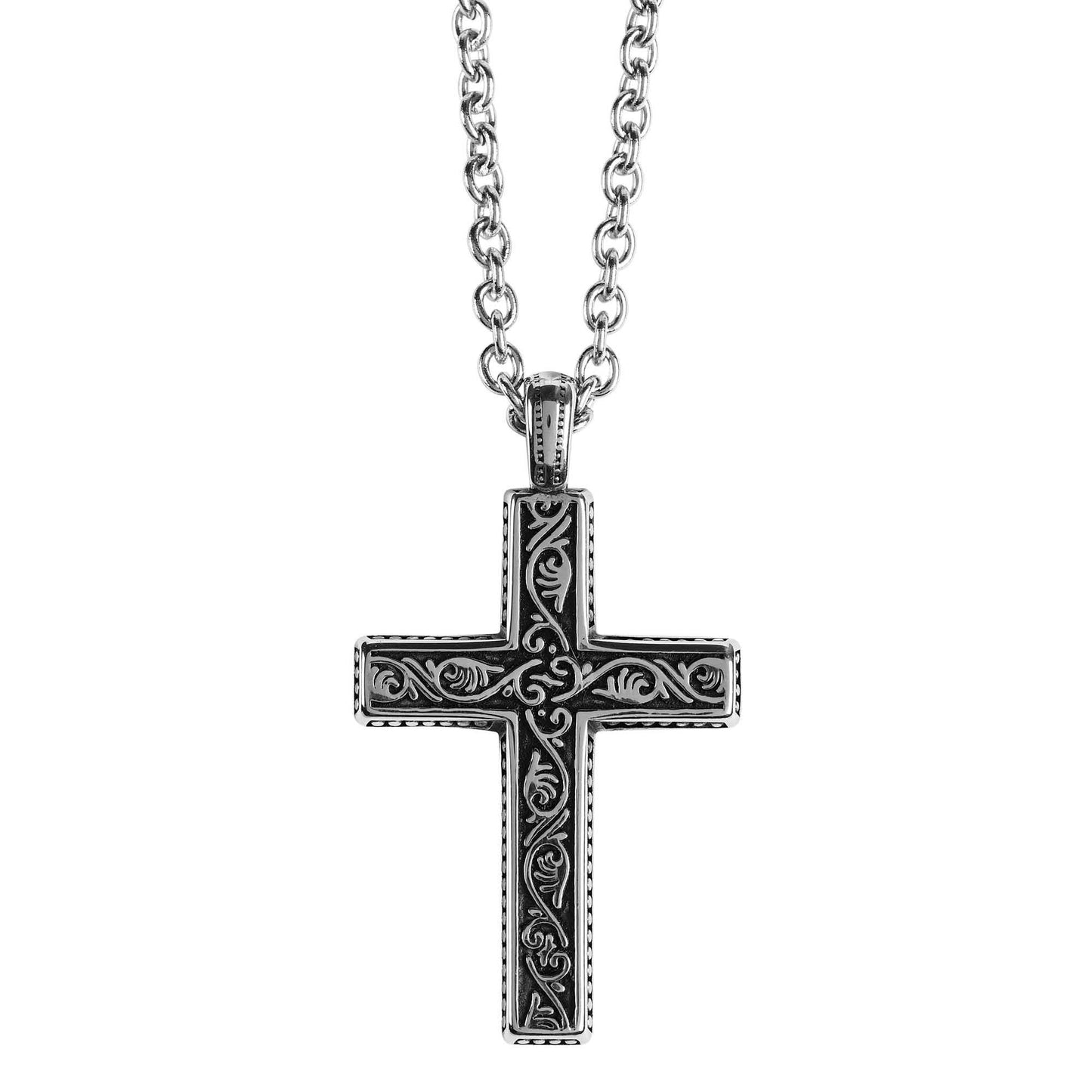 Men's Cross Necklace Stainless Steel