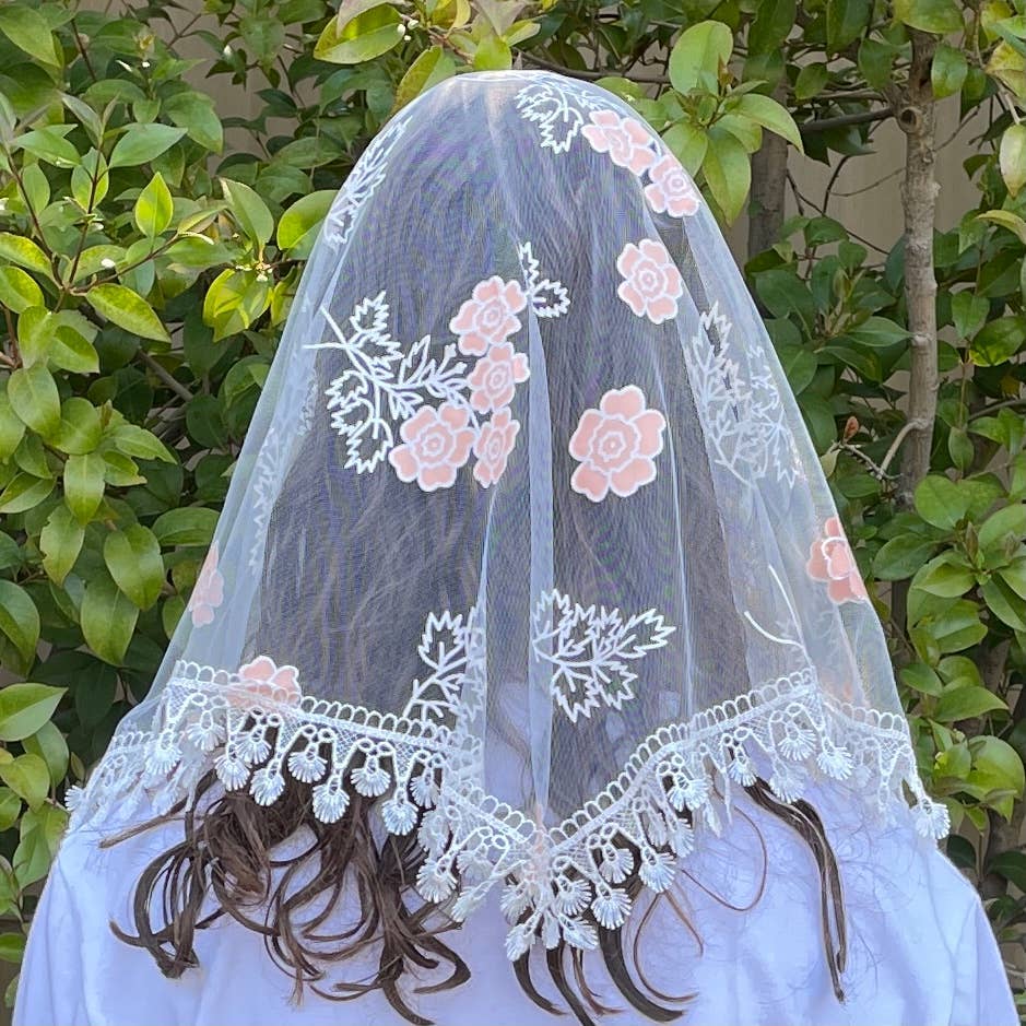 Mystic Rose Veil  -WHITE             60" x 22"  