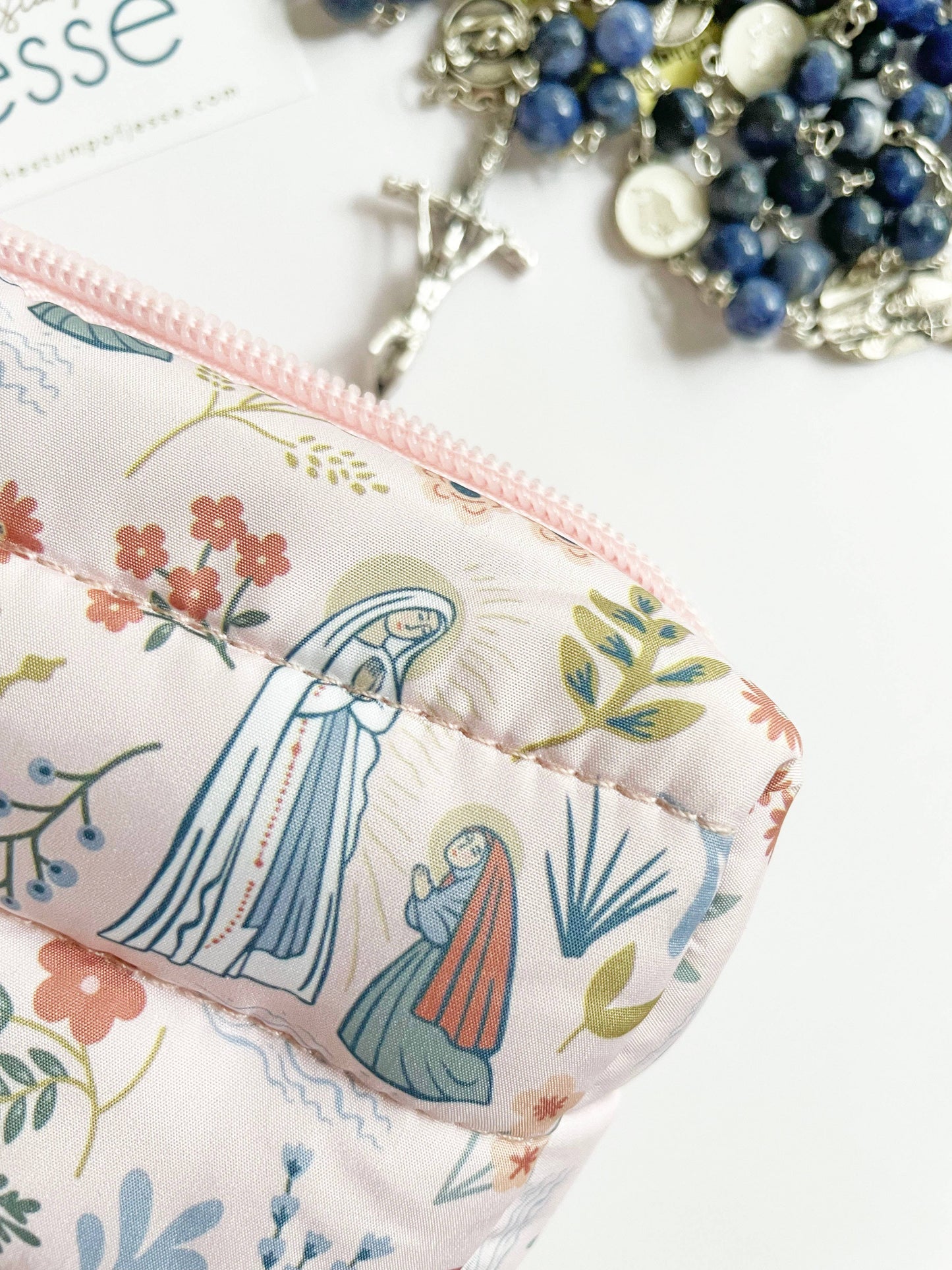 Our Lady of Lourdes Waterproof Puffer Pouch