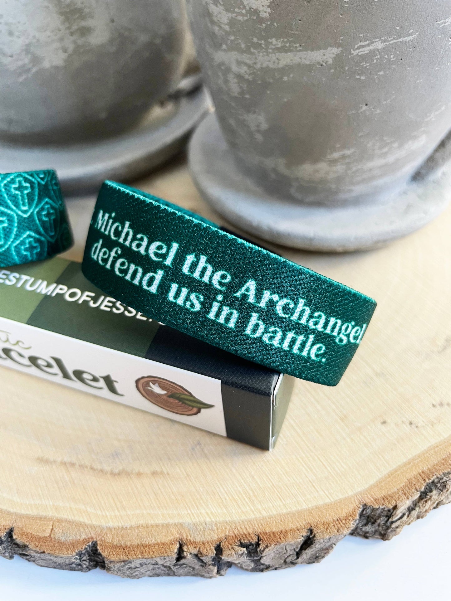 St Michael Archangel Elastic Reversible Bracelet