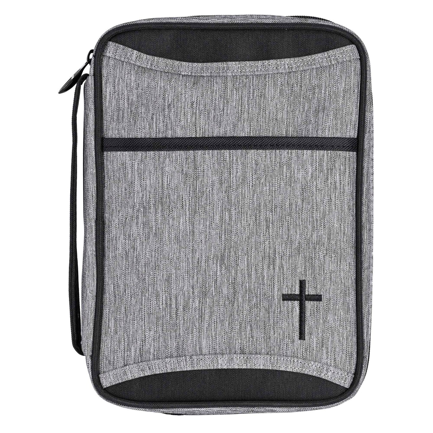 Bible Cover Heather Black Canvas Large