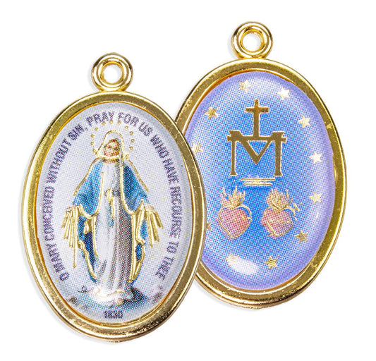 1" Miraculous Gold Finish Picture Medal