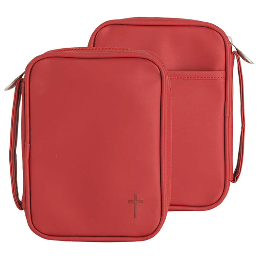 Compact Red Vinyl Bible Cover