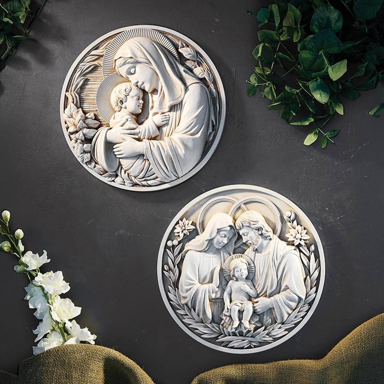 Holy Family Round Plaque