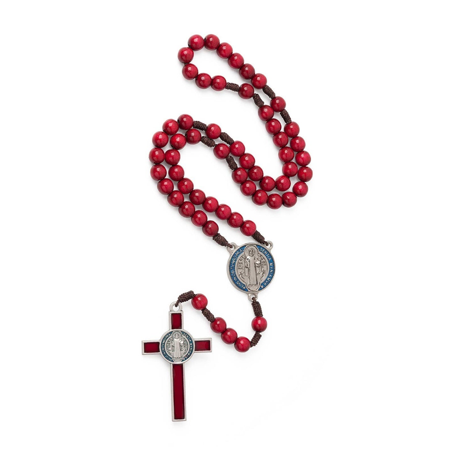 Rosary - St. Benedict Wooden (RED Resin)   20"