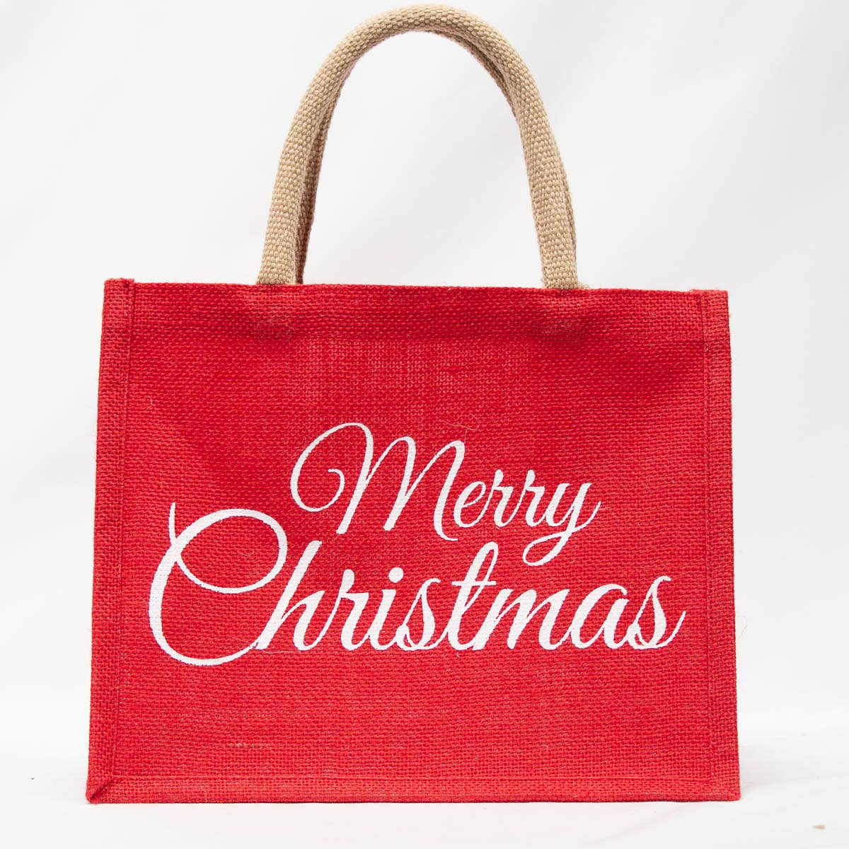 Classic Merry Christmas  Gift Tote   Red/White   12x10x8