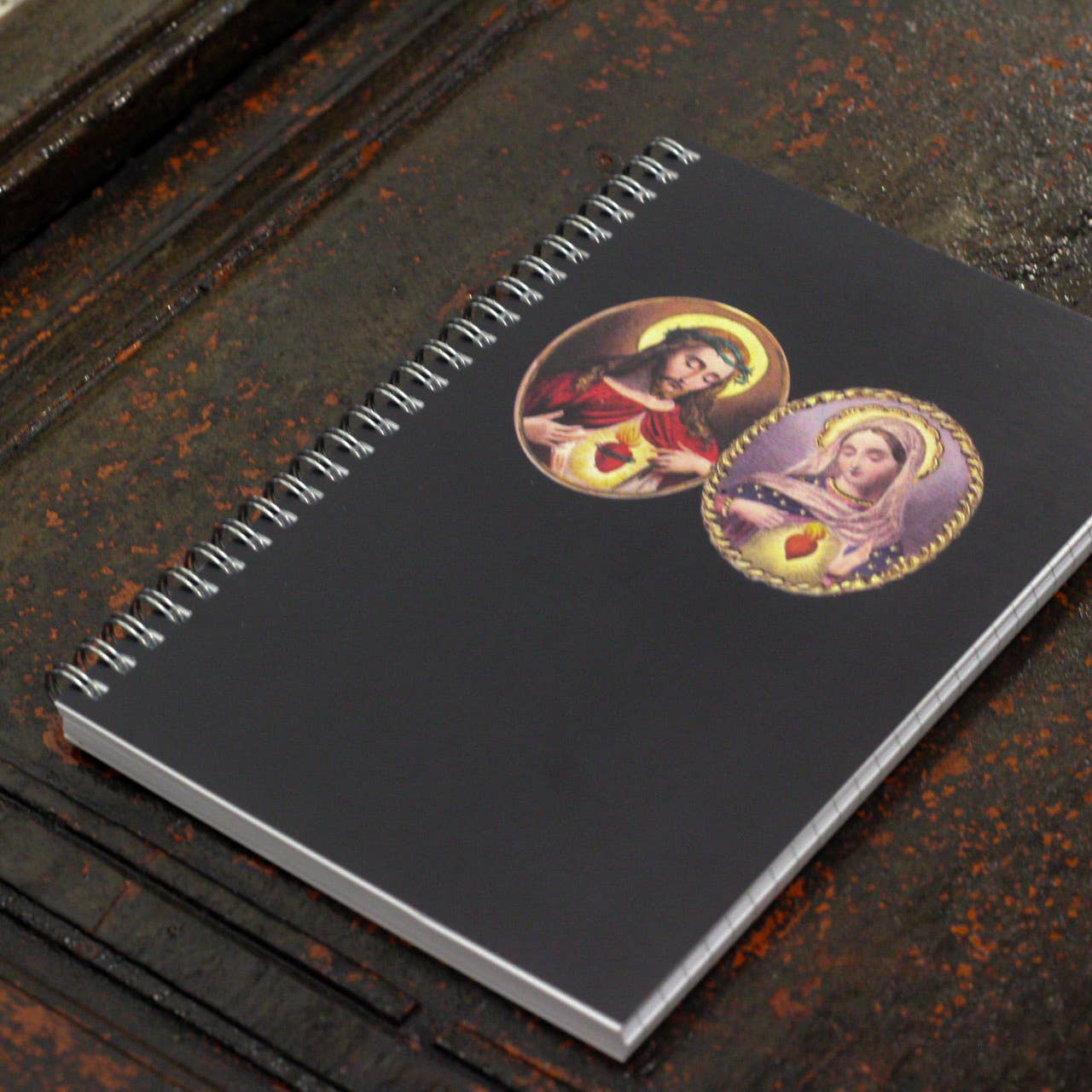 Two Sacred Hearts (black) Journal