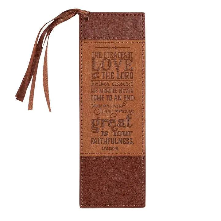 Steadfast Love of the Lord Brown Two-Tone Faux Leather Bookm