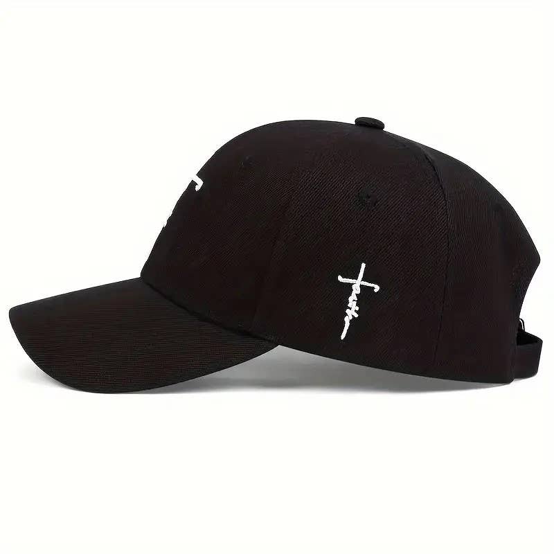 Faith Cross Embroidered Christian Baseball Cap,Adjustable