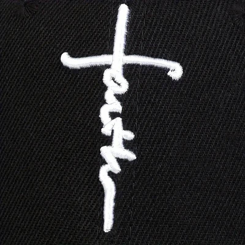 Faith Cross Embroidered Christian Baseball Cap,Adjustable