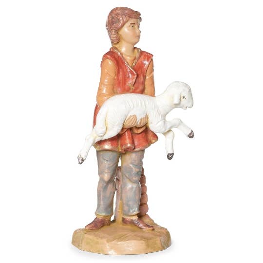5" Scale Ari, Young Shepherd With Sheep Nativity Figure