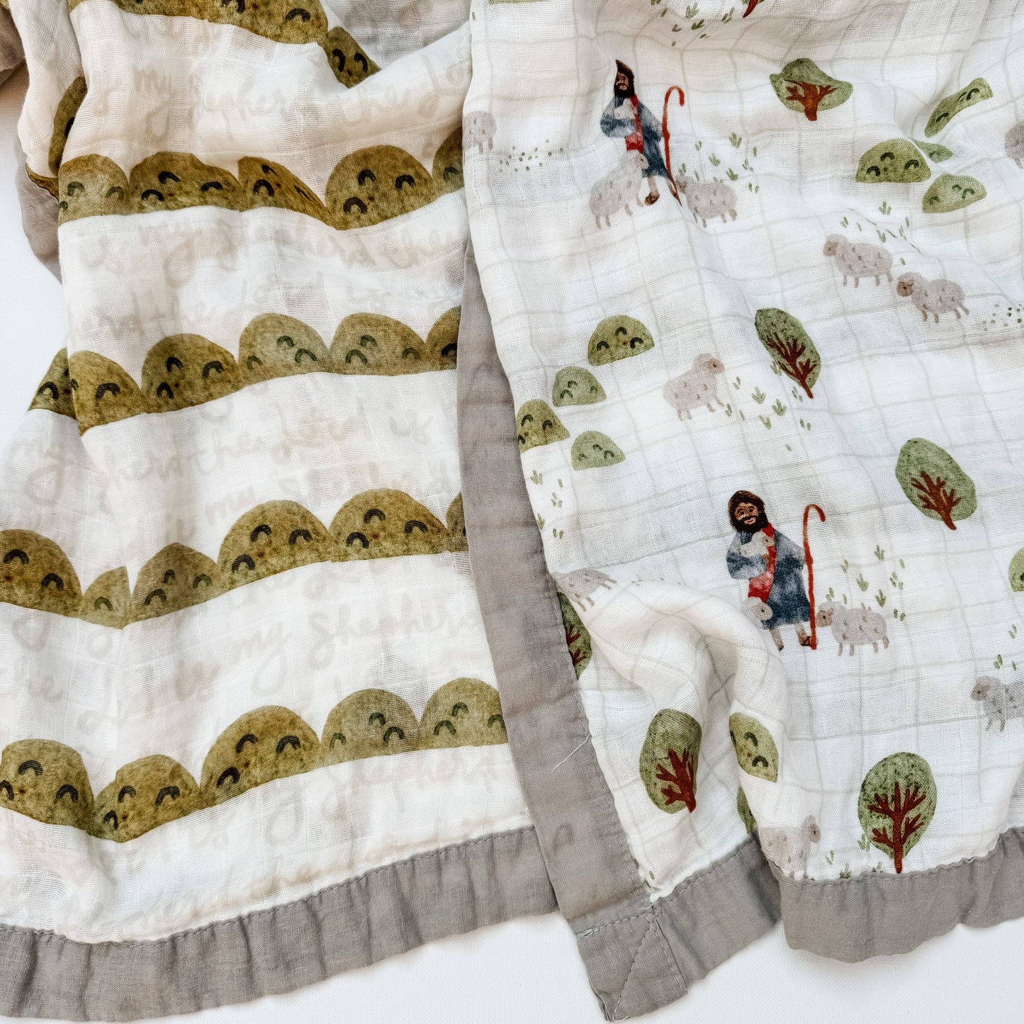 The Lord is my Shepherd Double Sided Muslin Blanket