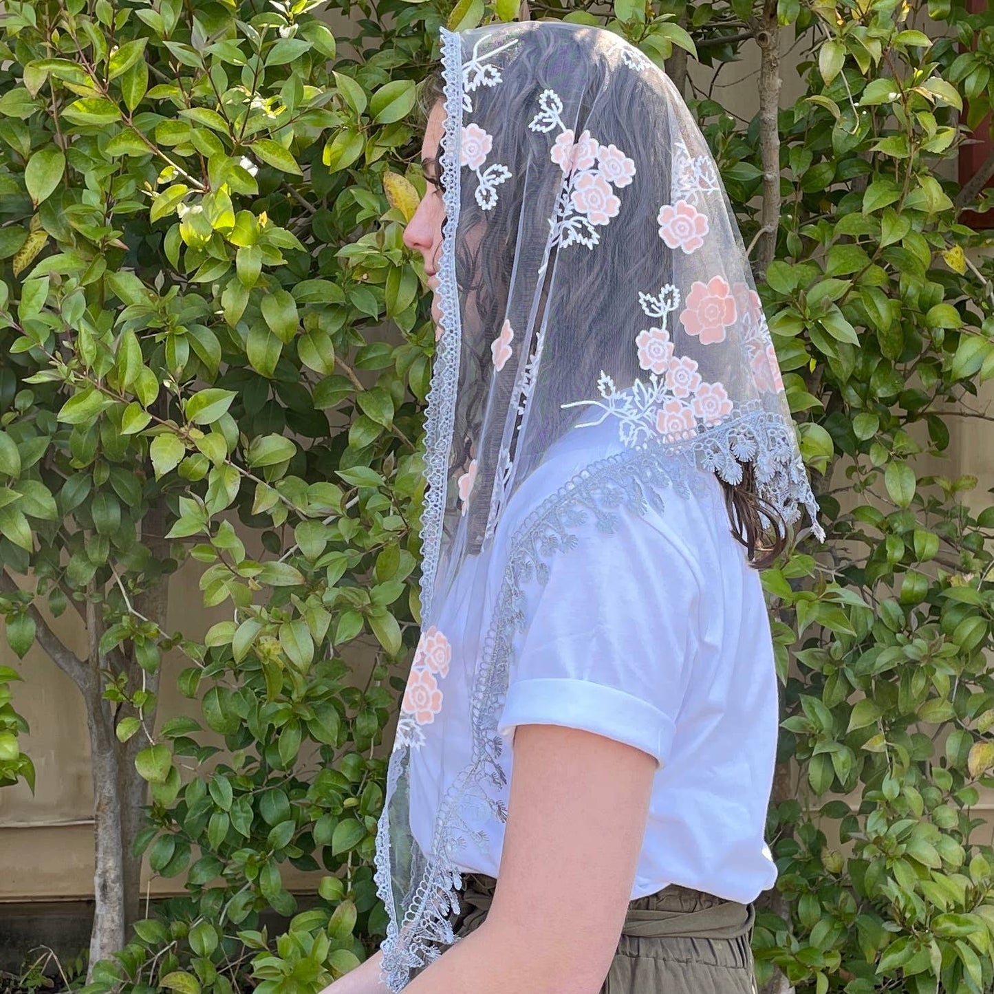 Mystic Rose Veil  -GRAY                 60" x 22"  