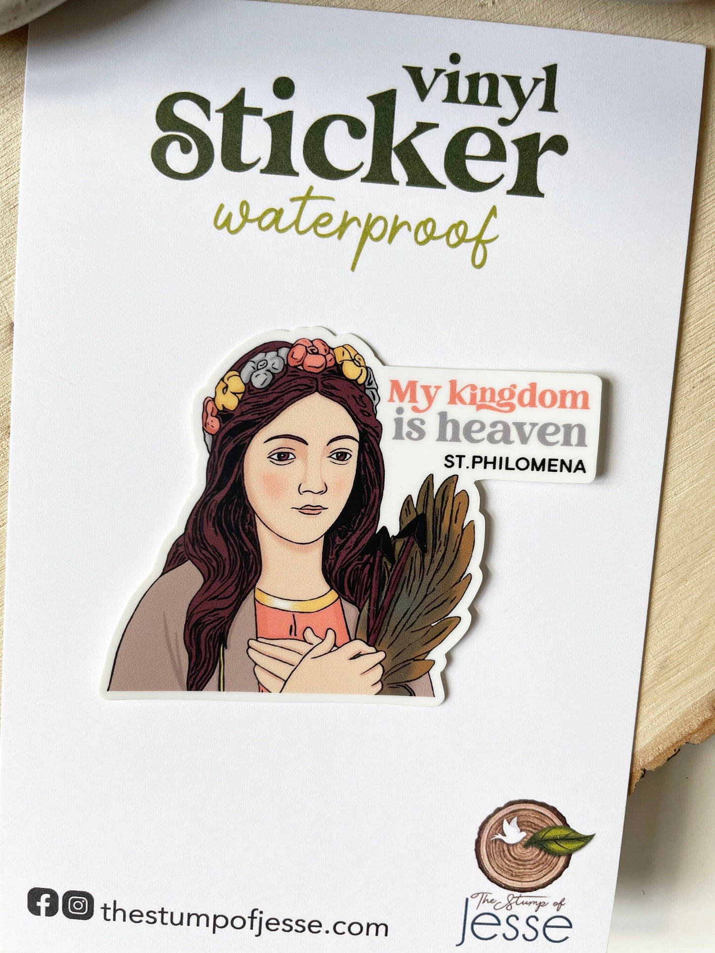 St. Philomena Waterproof Catholic Sticker