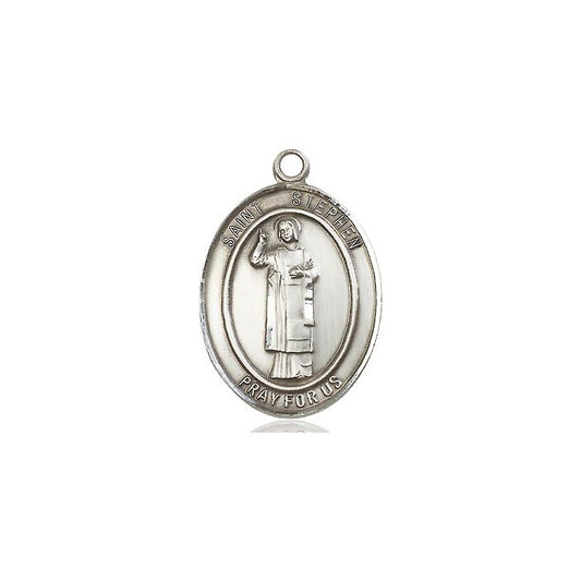 Sterling Silver Saint Stephen Medal 18" Chain
