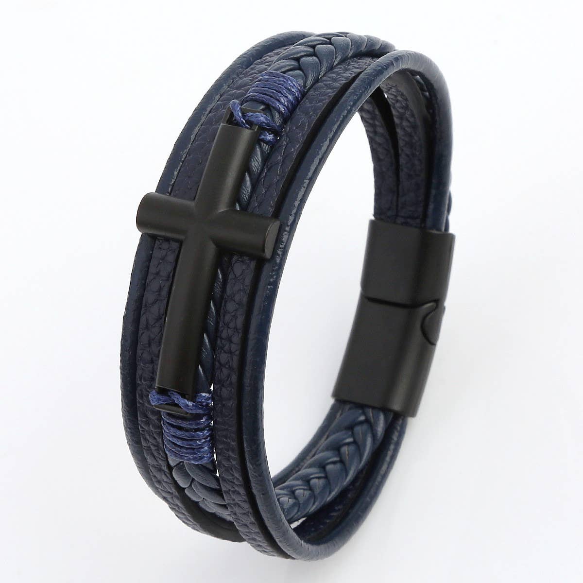 Leather Cross Bracelet