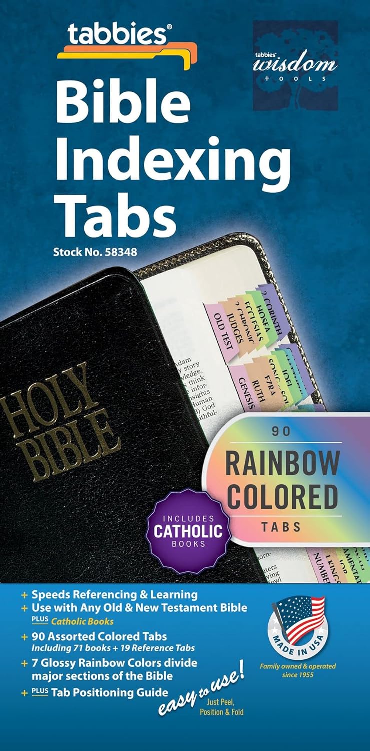 Tabbies Rainbow Catholic Bible Indexing Tabs